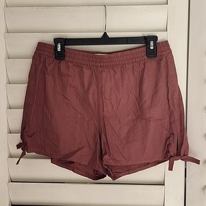 Madewell mauve shorts with side tie